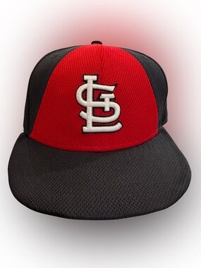 St. Louis Cardinals New Era 59FIFTY Fitted Hat 7 1/4 Dark Navy Red MLB Authentic